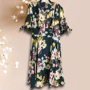 GUESS watercolor floral silky skater dress XS